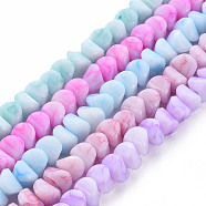 Opaque Baking Painted Crackle Glass Beads Strands, Half Round, Mixed Color, 6x6x4mm, Hole: 1mm, about 96~97pcs/strand, 15.75 inches(40cm)(EGLA-S174-22A)