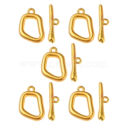 Alloy Toggle Clasps, Irregular Oval Shape, Matte Gold Color, Ring: 17x12x2.5mm, Bar: 6x21.5x2mm, Hole: 1.4mm(PALLOY-YW0002-22MG)