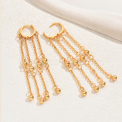 Elegant Gold Plated Brass Tassel Dangle Leverback Earrings for Women, Stylish and Versatile.(EE5816)