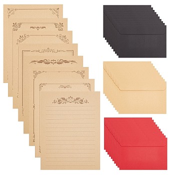 CRASPIRE Paper Envelope, with Vegetable Parchment Letter Paper, Mixed Color, 90pcs