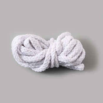 Cotton Thread, Pigtail, Round, White, 5mm
