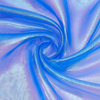 Symphony Laser Polyester Fabric, for Stage Show Costume Decoration, Cornflower Blue, 150x0.02cm