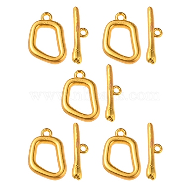 Matte Gold Color Oval Alloy Toggle Clasps