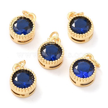 Real 18K Gold Plated Brass Inlaid Cubic Zirconia Charms(ZIRC-L100-081G)-2