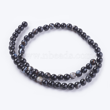 Chapelets de perles rondes en agate à rayures naturelles/en agate à bandes(G-G582-6mm-07)-2