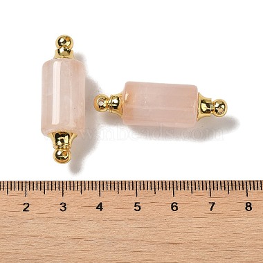 charmes de connecteur de quartz rose naturel(G-Z039-01G-03)-3