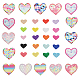 3 Sets 2 Styles Heart Polyester Embroidery Applique Patch(PATC-GL0001-01)-1