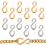 12Pcs 2 Colors 304 Stainless Steel S Hook Clasps, for Bracelets Making, Golden & Stainless Steel Color, 29x13x3mm, Hole: 5.5mm and 7mm, 6pcs/color(STAS-UN0047-17)