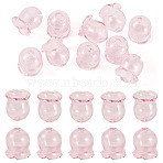 10Pcs Glass Bead Caps for Wind Chimes Making, Campanula Medium, Pink, 13.5x12mm, Hole: 2mm(GLAA-BY0001-05E)