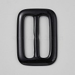 Resin Tri-Glide Adjuster Buckles, For Webbing, Strapping Bags, Garment Accessories, Rectangle, Black, 47x33x3mm, Hole: 34.5x8.5mm(FIND-WH20005-30E-02)