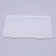 Transparent Plastic Bead Containers, with Hinged Lids, for Beads and More, Rectangle, Clear, 18.5x9.5x1.8cm(CON-WH0072-43B)