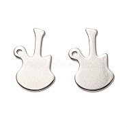 201 Stainless Steel Pendants, Stamping Blank Tag, Laser Cut, Guitar, Stainless Steel Color, 19.5x13x1mm, Hole: 1.5mm(STAS-I172-05P)