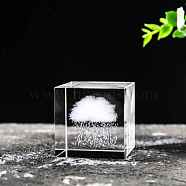 Glass Cube Display Decorations, for Home Desktop Decoration, Cloud, 40x40mm(PC-PW0001-10A-02)