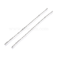 Brass Cable Chains, Soldered, Flat Oval, Platinum, 2.2x1.9x0.3mm, about 0.26 Foot(0.08m)/Strand(CHC-T008-06A-P-8CM)