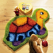 DIY Latch Hook Rug Kit, DIY Rug Crochet Yarn Kits, Including Color Printing Mesh Embroidery Pad, Acrylic Fiber Wool, Instruction, Tortoise, 365x500x2mm(DIY-NH0005-01F)