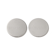 304 Stainless Steel Cabochons, Blank Tag, Flat Round, Stainless Steel Color, 24.85x0.5~1mm(STAS-S056-01)