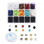 DIY Chakra Jewelry Making, with Elastic Crystal Thread, Gemstone Beads and Alloy Findings, 14x10.8x3cm(DIY-JP0005-63D)
