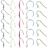 Earring Hooks Finding Kits, include 50Pcs 316/304 Stainless Steel Earring Hooks, Ear Wire with Vertical Loop, 100Pcs Eco-Friendly Plastic Ear Nuts, Rainbow Color, Earring Hooks: 19~27x4.5~11.5mm, Hole: 1.4~2.5mm, Pin: 0.7~0.8mm, 50pcs/box(STAS-CN0001-26)