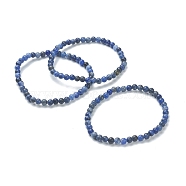 Natural Sodalite Beaded Stretch Bracelets, Round, Beads: 4~5mm, Inner Diameter: 2-1/4 inch(5.65cm)(BJEW-A117-A-36)
