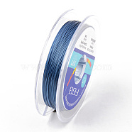 Tiger Tail Beading Wire, 7-Strand Bead Stringing Wire, Nylon Coated Stainless Steel Wire, Steel Blue, 26 Gauge, 0.4mm, about 32.8 Feet(10m)/roll(TWIR-R007-0.4mm-05)