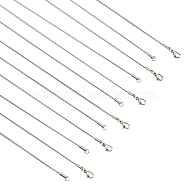 15Pcs 3 Size 304 Stainless Steel Round Snake Chain Necklace for Men Women, Stainless Steel Color, 17.87''(45.4cm)~23.82 inch(60.5cm), 5Pcs/size(NJEW-NB0001-12)
