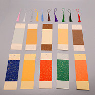 DIY Rectangle Bookmark Making Kit, Including Polyester Tassel Pendants, Blank Rice Paper Card, Mixed Color, 115~130x5mm, 210x70x0.6mm, Hole: 4mm, 20pcs/set(DIY-WH0308-53B)