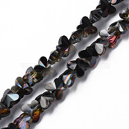 Electroplate Transparent Glass Beads Strands, AB Color Plated, Half Plated, Faceted, Butterfly, Gray, 8x10x6mm, Hole: 1mm, about 100pcs/strand, 28.74 inch(73cm)(EGLA-N002-20A-D02)