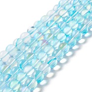 Synthetic Moonstone Beads Strands, Round, Cyan, 10mm, Hole: 1mm, about 37~39pcs/strand, 14.76''~14.96''(37.5~38cm)(G-E573-02C-07)