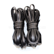 Leather Jewelry Cord, Jewelry DIY Making Material, Black, 5x1.4mm(WL-WH0008-02B-01)