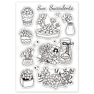 PVC Plastic Stamps, for DIY Scrapbooking, Photo Album Decorative, Cards Making, Stamp Sheets, Plants Pattern, 16x11x0.3cm(DIY-WH0167-56-116)