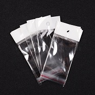 Clear Cellophane Bags, Transparent Opp Bag Packing Plastic Bags Self Adhesive Seal, Inner measure: 6x4cm, Hole: 6mm, Unilateral thickness: 0.035mm(X-OPC016)