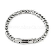 Non-Tarnish 304 Stainless Steel Wheat Chain Bracelets, Stainless Steel Color, 8-1/2 inch(21.5cm)(STAS-L692-001P)