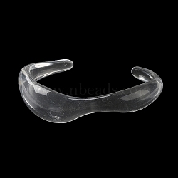 Transparent Acrylic Open Cuff Bangle for Women, Clear, Inner Diameter: 1-5/8x2-1/4 inch(4.1x5.78cm)(BJEW-A141-01B)