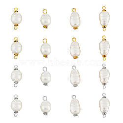DIY Jewelry Making Finding Kit, Including 80Pcs 8 Styles Acrylic Imitation Pearl Link Charms & Pendants, with Iron & Alloy Findings, White, 17~25x10.5x8~10mm, Hole: 1.6~2.5mm, 10Pcs/style(FIND-FH0007-09)