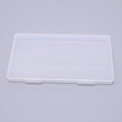 Transparent Plastic Bead Containers, with Hinged Lids, for Beads and More, Rectangle, Clear, 18.5x9.5x1.8cm(CON-WH0072-43B)