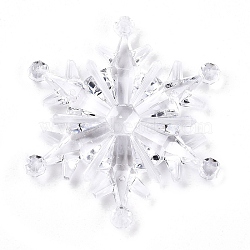 Transparent Acrylic Connector Charms, Snowflake, Clear, 71x62.5~63x8.5mm, Hole: 2mm, about 46pcs/500g(TACR-T028-08A)