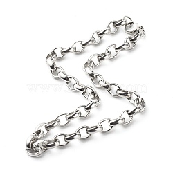 304 Stainless Steel Rolo Chain Necklace for Men Women, Stainless Steel Color, 18.11 inch(46cm)(NJEW-JN03651)