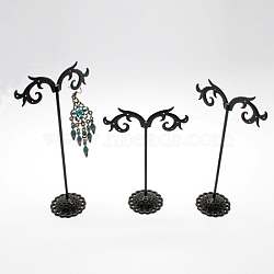 Iron Earring Display Stands, Jewelry Display Rack, Jewelry Tree Stand, Gunmetal, 70x35x105mm(X-EDIS-R026-01B)