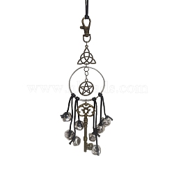 Creative Alloy Witch Bells Wind Chimes Door Pendant Decoration, Antique Magic Keys Charms, for Home Protection Kitchen Decoration Bell, Mixed Color, 310mm(WICR-PW0001-26)