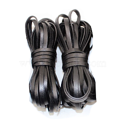 Leather Jewelry Cord, Jewelry DIY Making Material, Black, 5x1.4mm(WL-WH0008-02B-01)