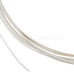 1.5M Sterling Silver Wire, Round, Silver, 20 Gauge, 0.8x0.3mm(STER-BC0001-56)