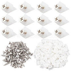 55 Sets Plastic Brackets, 45 Degree Angle Brackets, with 201 Stainless Steel Screw, Platinum, Plastic Brackets: 9x15x13mm(FIND-GF0004-03)