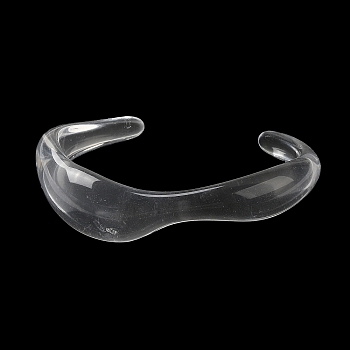 Transparent Acrylic Open Cuff Bangle for Women, Clear, Inner Diameter: 1-5/8x2-1/4 inch(4.1x5.78cm)