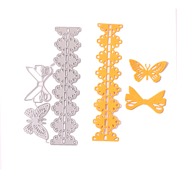 Butterfly & Lace Carbon Steel Cutting Dies Stencils, for DIY Scrapbooking/Photo Album, Decorative Embossing DIY Paper Card, Matte Platinum Color, 14.6x6.4x0.08cm