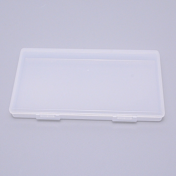 Transparent Plastic Bead Containers, with Hinged Lids, for Beads and More, Rectangle, Clear, 18.5x9.5x1.8cm