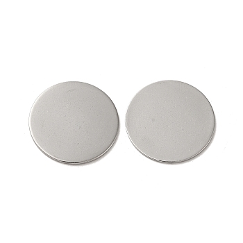 304 Stainless Steel Cabochons, Blank Tag, Flat Round, Stainless Steel Color, 24.85x0.5~1mm