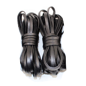 Leather Jewelry Cord, Jewelry DIY Making Material, Black, 5x1.4mm