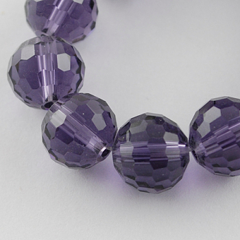 Transparent Glass Bead Strands, Faceted(96 Facets), Round, DarkSlate Blue, 12mm, Hole: 2mm, about 50pcs/strand, 22.4 inch