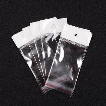 Clear Cellophane Bags, Transparent Opp Bag Packing Plastic Bags Self Adhesive Seal, Inner measure: 6x4cm, Hole: 6mm, Unilateral thickness: 0.035mm