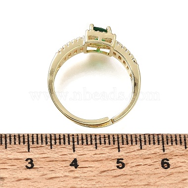 Brass Micro Pave Clear Cubic Zirconia Cuff Open Rings(CU-CBA5C10-14G)-5